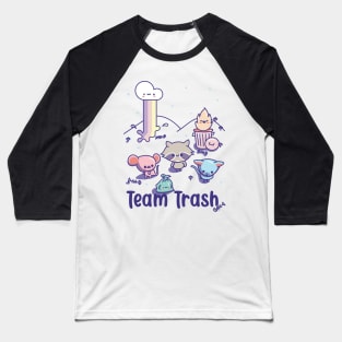 Kawaii Raccoon, Rat and Opossum, Team Trash Pastel Rainbow Baseball T-Shirt